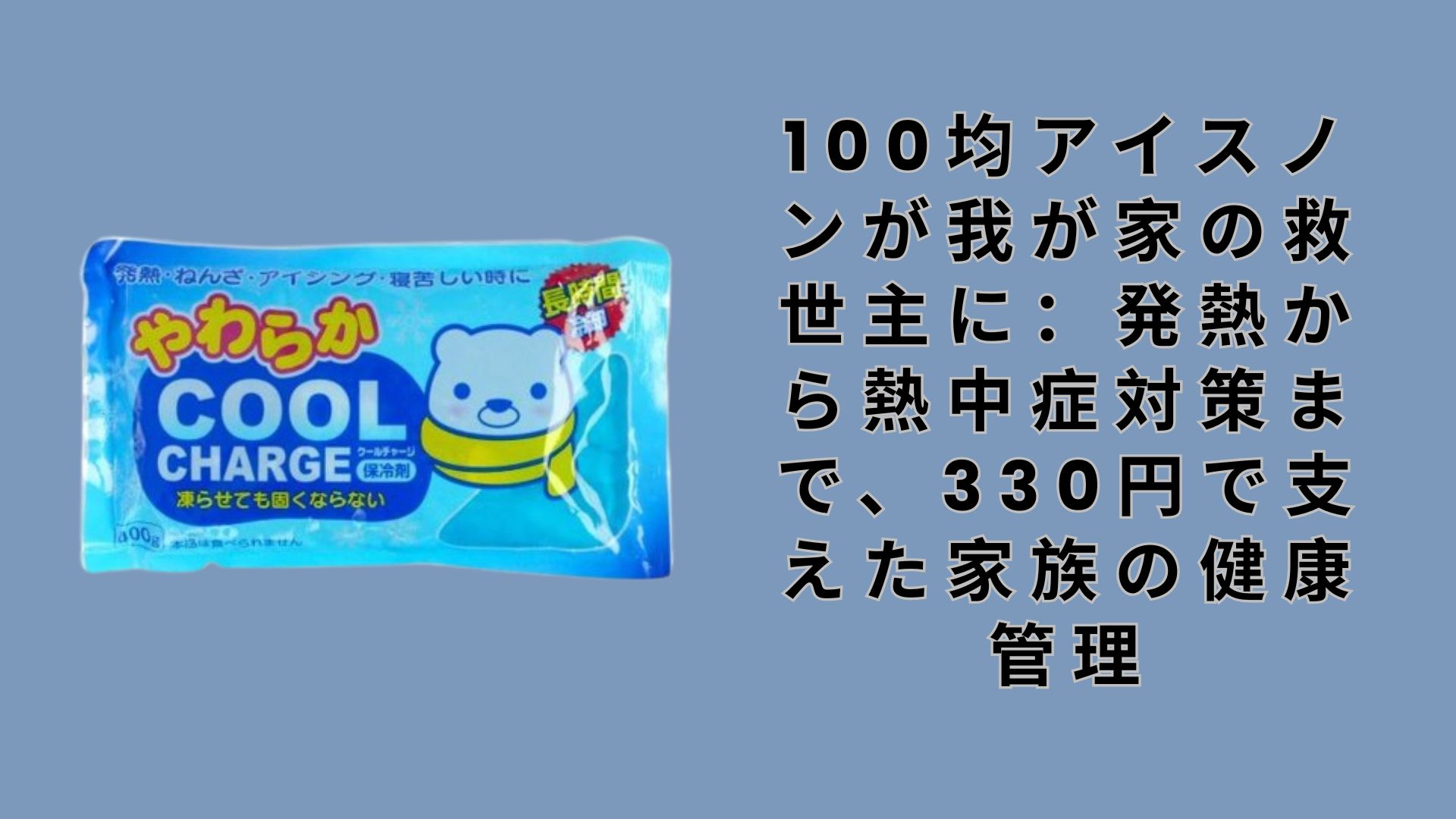 【ダイソー・セリア】100均アイスノンが我が家の救世主に：発熱から熱中症対策まで、330円で支えた家族の健康管理