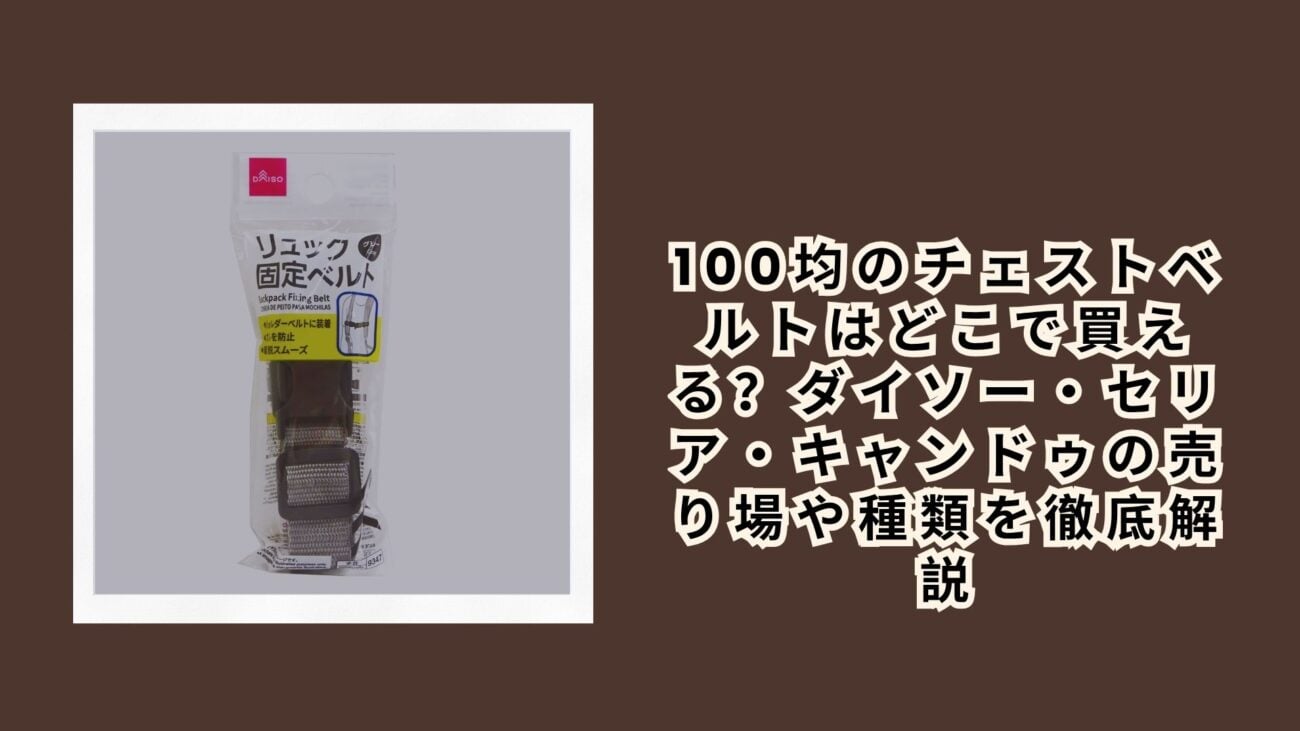 100均のチェストベルトはどこで買える？ダイソー・セリア・キャンドゥの売り場や種類を徹底解説