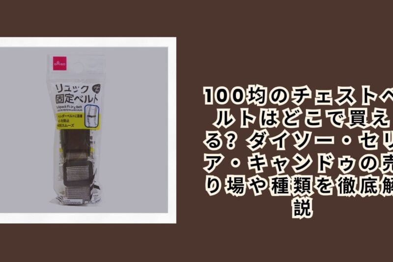 100均のチェストベルトはどこで買える？ダイソー・セリア・キャンドゥの売り場や種類を徹底解説